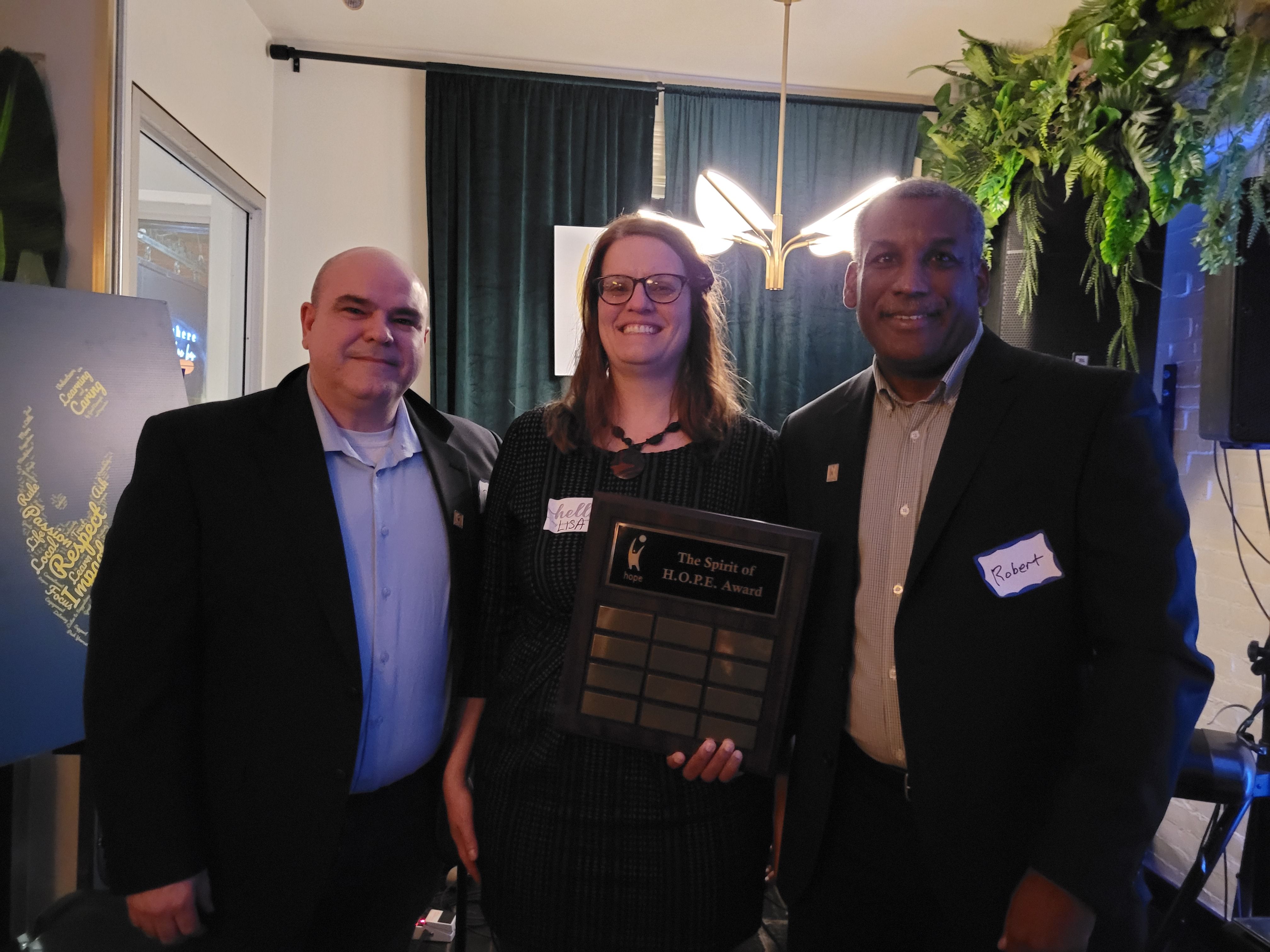  Left to Right: President Dan Carbonnell, Lisa Hollingshead, Vice President Bob Finley.